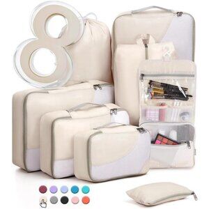 8 Pieces Packing Cubes for Travel, Sturdy Suitcase Organizer in 4 Sizes